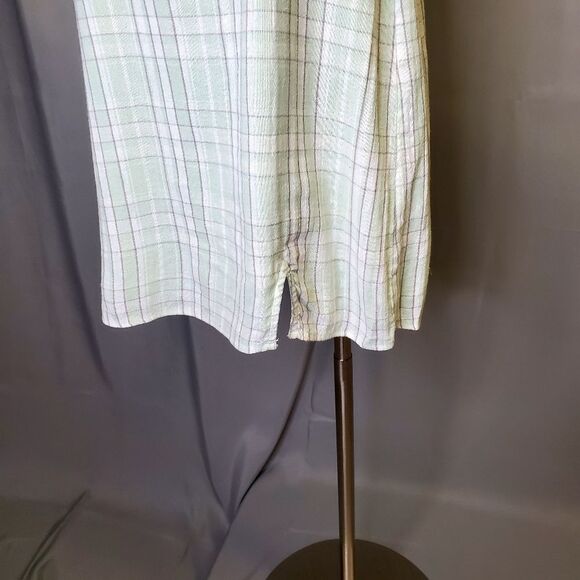 HOLLISTER Green Mint Plaid Mini Dress Sleveless Medium - Picture 5 of 6
